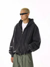 RT No. 19803 ASH BLACK RECONSTRUCTED ZIP UP HOODIE