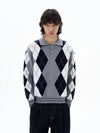 RT No. 29044 KNITWEAR DIMAOND POLO SWEATER