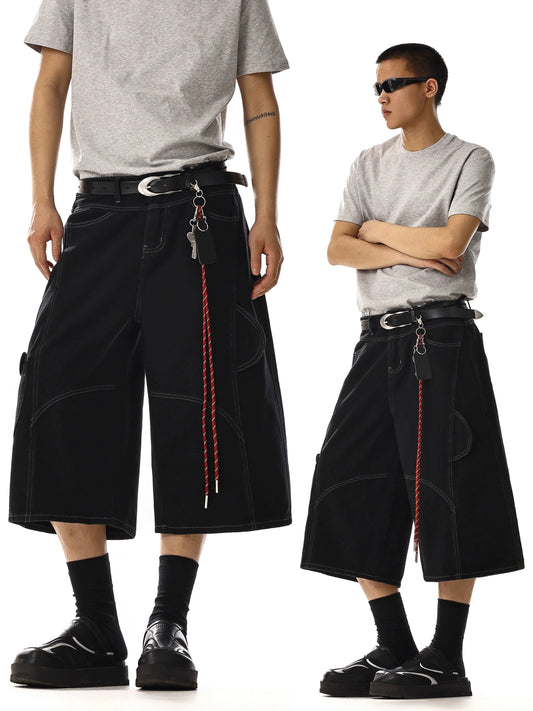 RT No. 18226 RECONSTRUCTED DENIM CARGO SHORTS