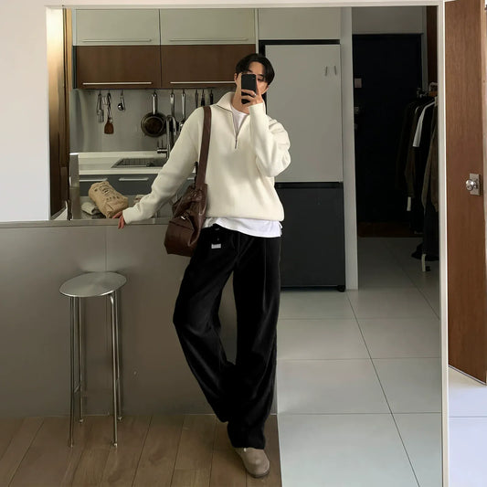 RT No. 40004 PLEATED BAGGY STRAIGHT PANTS