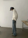 RT No. 18745 CRACKED BLUE DENIM STRAIGHT JEANS