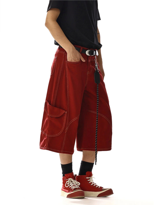 RT No. 18229 RECONSTRUCTED DENIM CARGO SHORTS