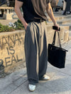 RT No. 19046 GRAY STRIPE PLEATED STRAIGHT PANTS