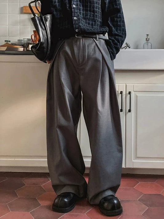 RT No. 32074 PLEATED WIDE STRAIGHT PANTS