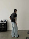 RT No. 19705 WASHED BLUE BAGGY STRAIGHT DENIM JEANS
