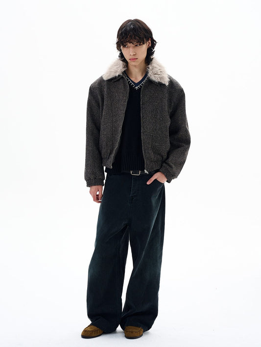 RT No. 29029 WASHED DENIM BAGGY STRAIGHT JEANS