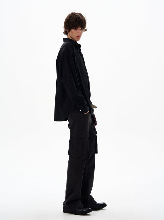 RT No. 12693 BLACK BUTTON-UP SHIRT