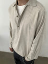 RT No. 29106 STRIPED HALF BUTTON-UP SHIRT