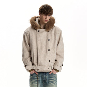 RT No. 59028 WOOLEN FUR COLLAR PARKA JACKET
