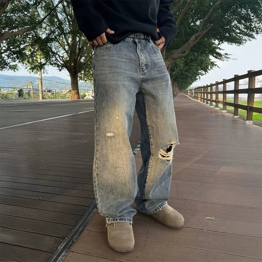 RT No. 40002 DISTRESSED RIPPED DENIM JEANS