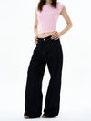 RT No. 19572 BLACK STRAIGHT JEANS