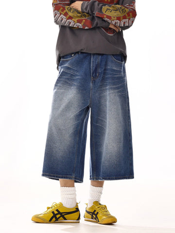 RT No. 13009 WASHED BLUE DENIM SHORT JEANS
