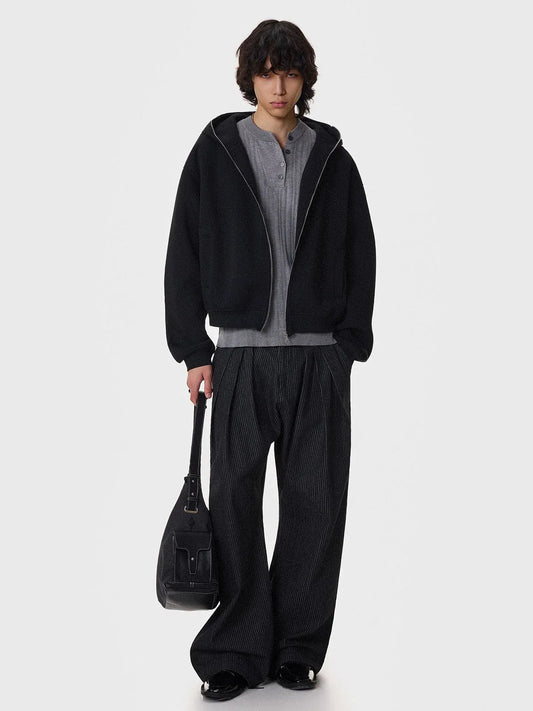 RT No. 50124 CROP ZIPPER HOODIE