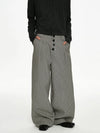RT No. 50034 PLEATED PLAID BAGGY STRAIGHT PANTS