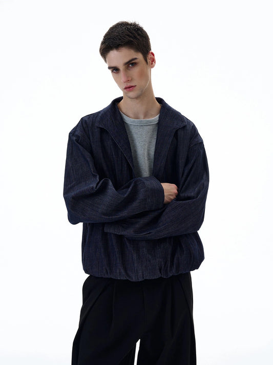 RT No. 20016 BLUE V-NECK DENIM PULLOVER JK