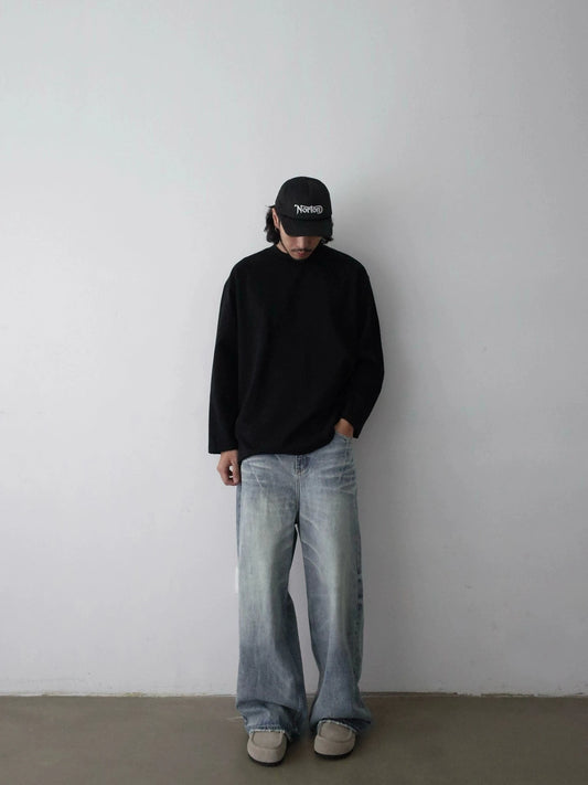 RT No. 32063 WHISKER WASHED DENIM STRAIGHT JEANS