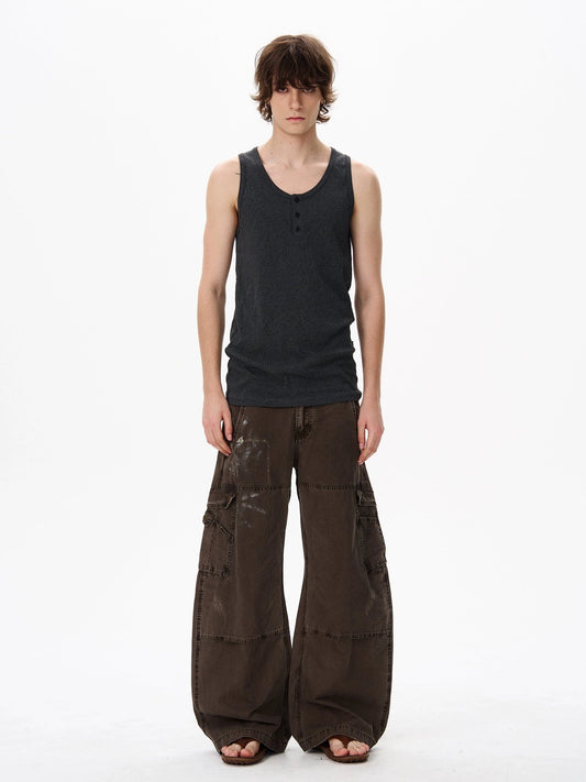 RT No. 18144 BROWN RECONSTRUCTED INDUSTRY WORKWEAR PANTS