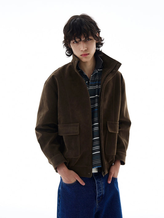 RT No. 25020 BROWN KANAGAWA COLLAR SUEDE JK