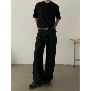 RT No. 18843 BLACK FLARED STRAIGHT JEANS