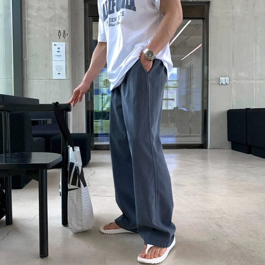 RT No. 18182 GRAY BLUE STRAIGHT PANTS