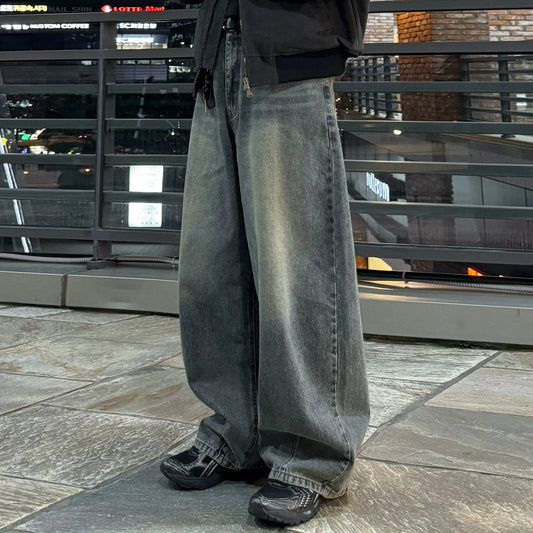 RT No. 29064 WASHED DENIM STRAIGHT JEANS