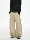 RT No. 50004 KHAKI BAGGY STRAIGHT CARGO PANTS