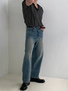 RT No. 19005 BLACK STRIPE HENRY COLLAR SHORT SLEEVE