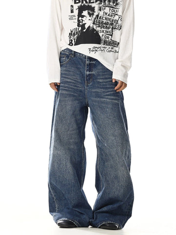 RT No. 32016 WHISKER WASH WIDE STRAIGHT JEANS