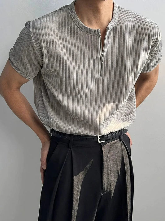 RT No. 18274 KNIT HALF ZIP SHORT SLEEVE