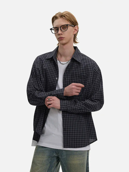 RT No. 50118 INK BLUE PLAID SHIRT