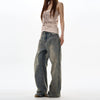 RT No. 18041 WASHED BLUE DENIM STRAIGHT JEANS