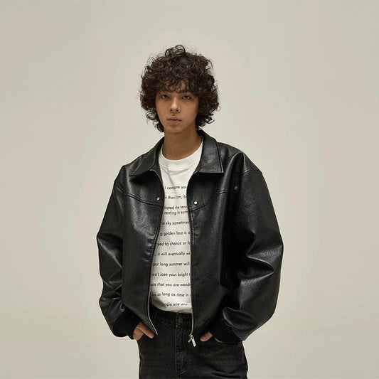 RT No. 32529 LEATHER ZIP-UP JK