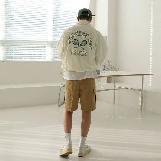 RT No. 18520 CREAM TENNIS ZIP WINDBREAKER JK