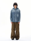 RT No. 31004 HOODED BUTTON-UP DENIM SHIRT