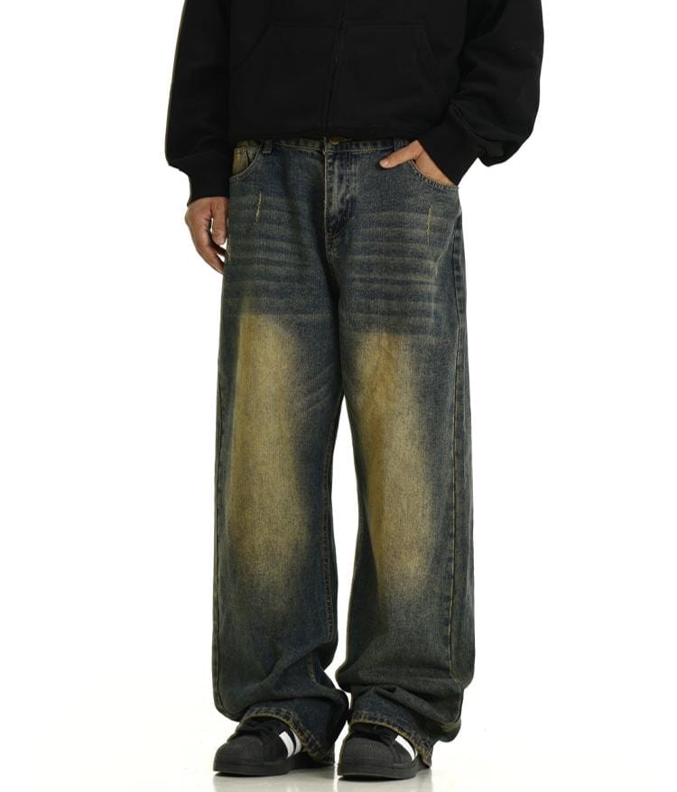 RT No. 11953 WASHED BLUE DENIM STRAIGHT JEANS