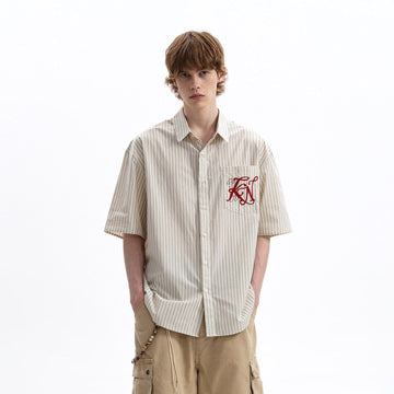 RT No. 58029 STRIPED BUTTON-UP SHORT SLEEVE