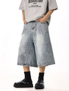 RT No. 13006 WASHED BLUE DENIM SHORTS
