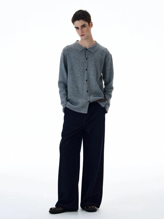 RT No. 20029 PLEATED DENIM STRAIGHT JEANS