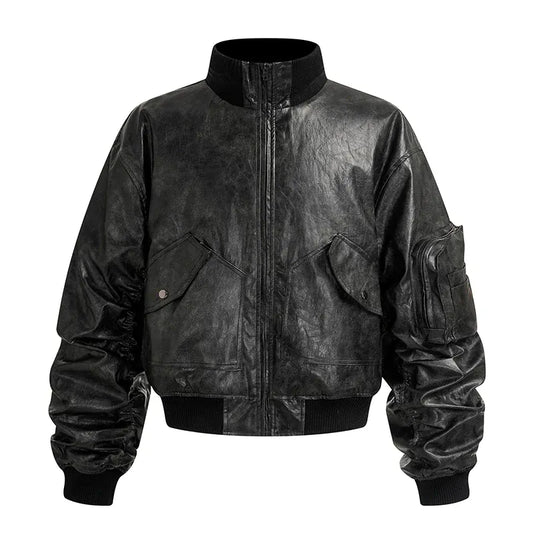 RT No. 50403 CARGO LEATHER JACKET