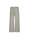RT No. 19048 PLEATED ASH LINEN STRAIGHT PANTS