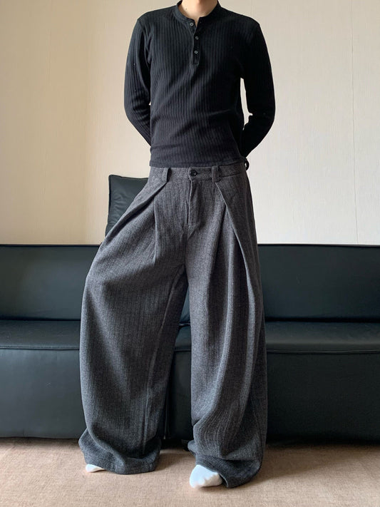 RT No. 32005 OKANE PLEATED WIDE STRAIGHT PANTS