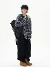 RT No. 12210 HOODED PLAID BUTTON-UP SHIRT