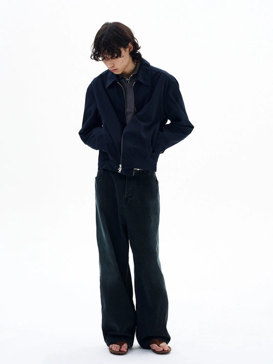 RT No. 29029 WASHED DENIM BAGGY STRAIGHT JEANS
