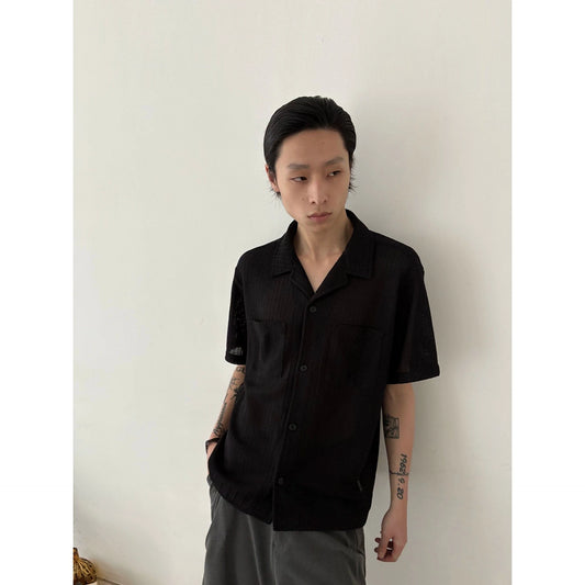 RT No. 18880 HOLLOW COLLAR BUTTON-UP SHIRT