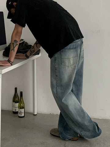 RT No. 29142 WASHED DENIM STRAIGHT JEANS