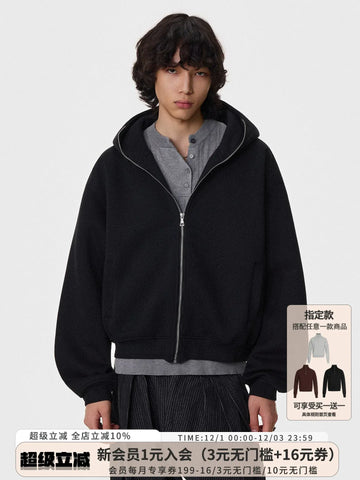 RT No. 50124 CROP ZIPPER HOODIE