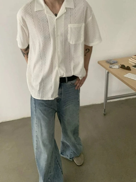 RT No. 18760 KNIT V-NECK COLLAR SHORT SLEEVE SHIRT
