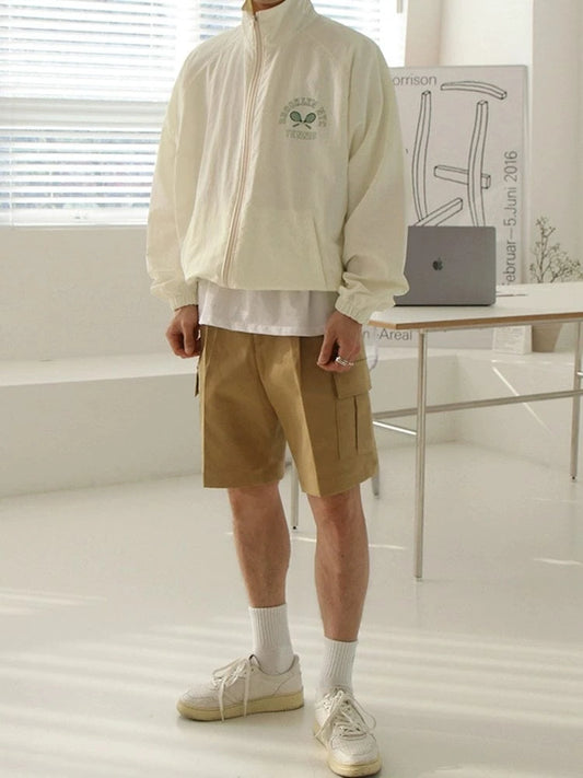 RT No. 18520 CREAM TENNIS ZIP WINDBREAKER JK