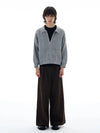 RT No. 25057 KNITWEAR GRAY ZIP SWEATER