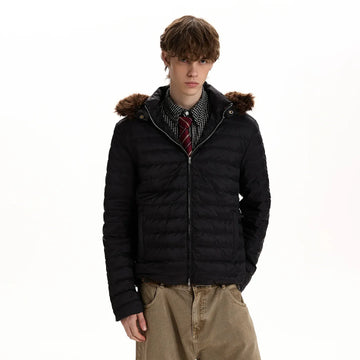 RT No. 50231 RIBBED FUR HOOD JACKET